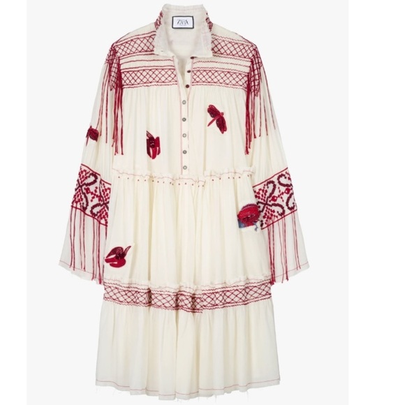 NEW LIMITED EDITION EMBROIDERED ZARA ATELIER DRESS - Picture 3 of 15